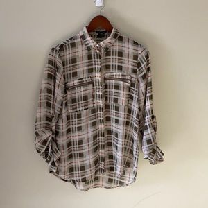 Sheer plaid shirt